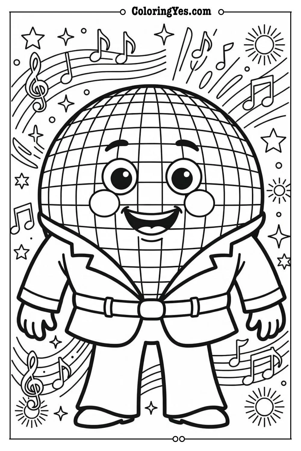 80s disco theme coloring page