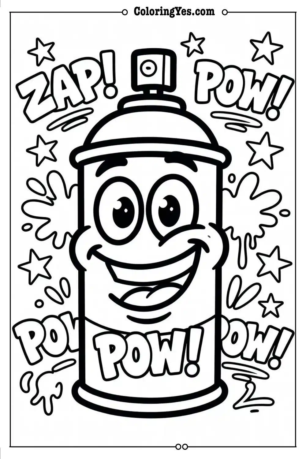 80s graffiti style coloring page