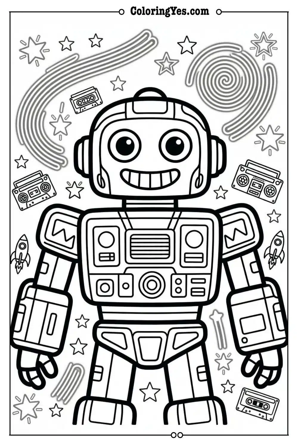 80s neon coloring page