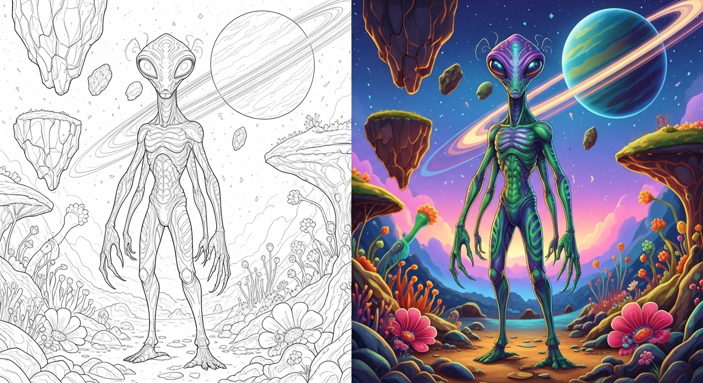 Alien Coloring pages
