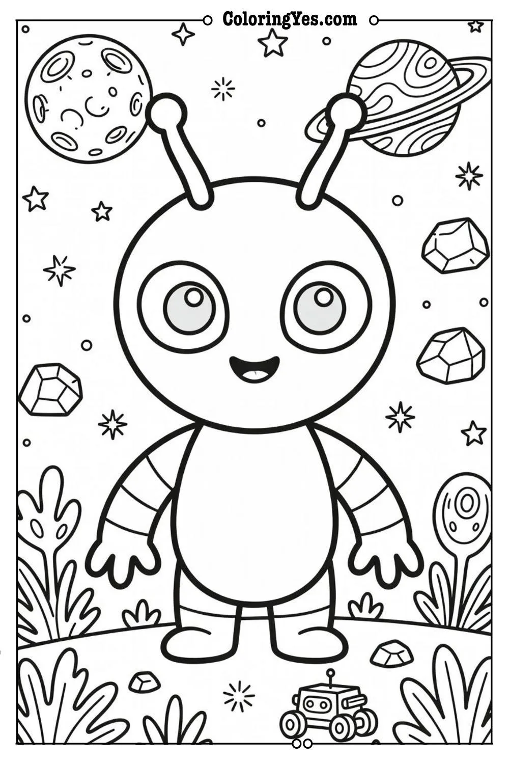 alien planet coloring page space theme