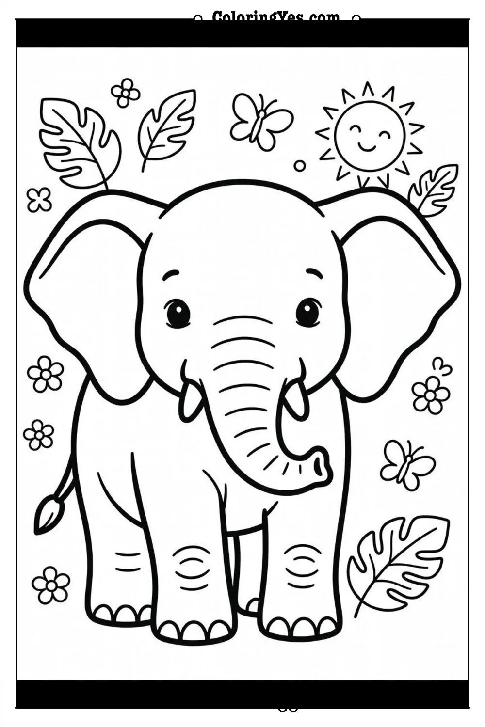 baby animal coloring page clean outline high quality