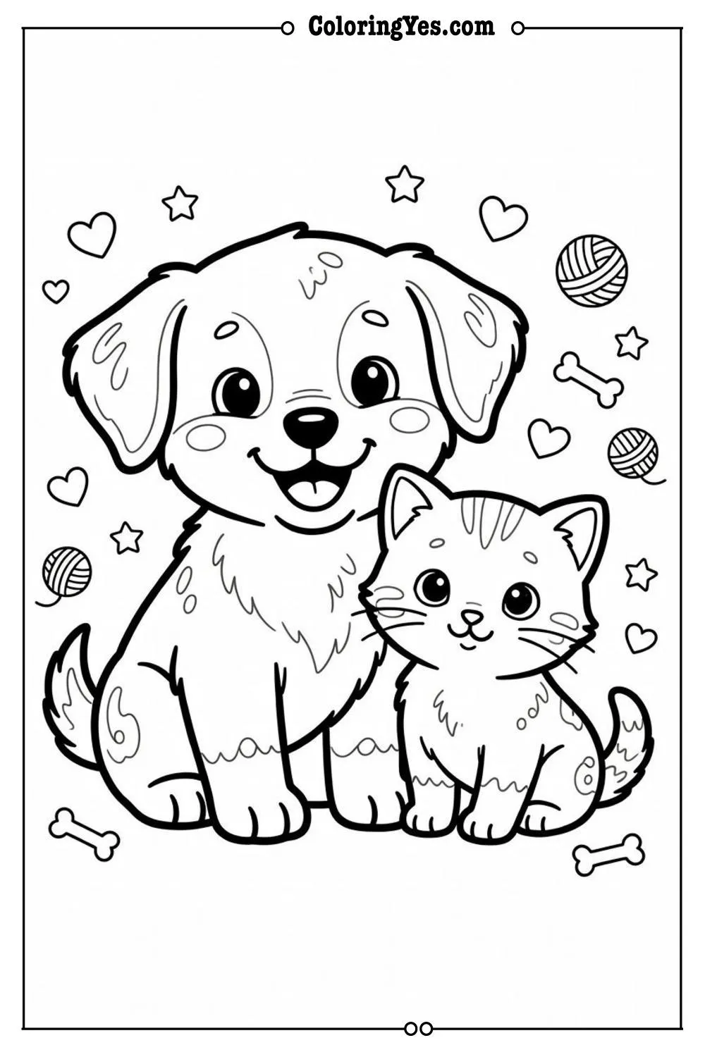 baby animal coloring page cute puppy kitten