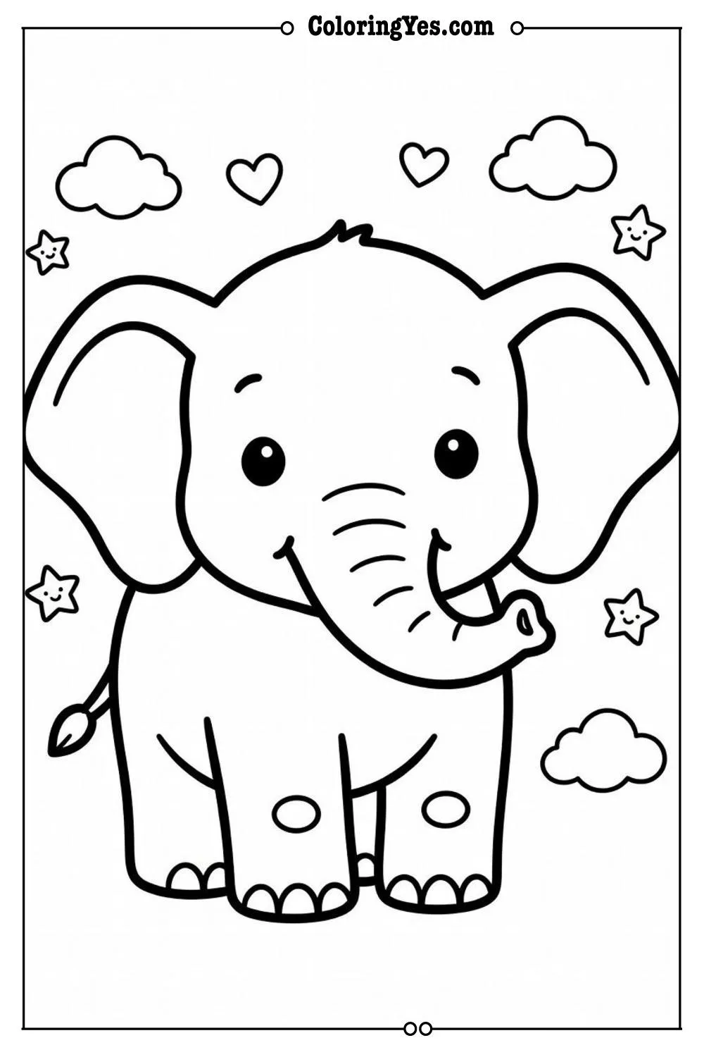 baby animal coloring page easy printable
