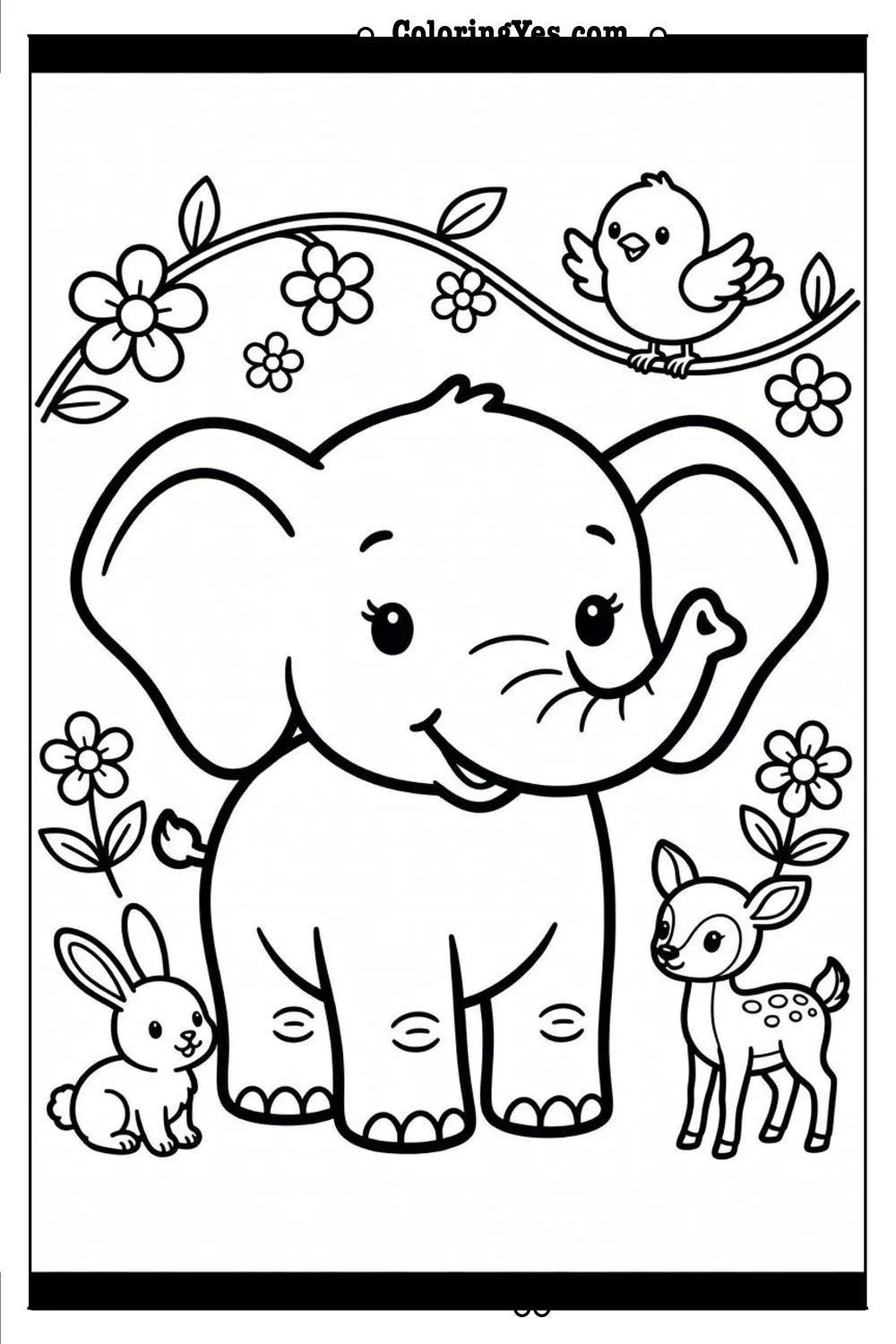 baby animals in nature coloring page