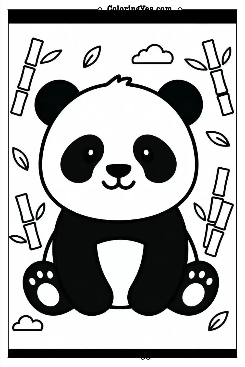 baby panda coloring page cute outline