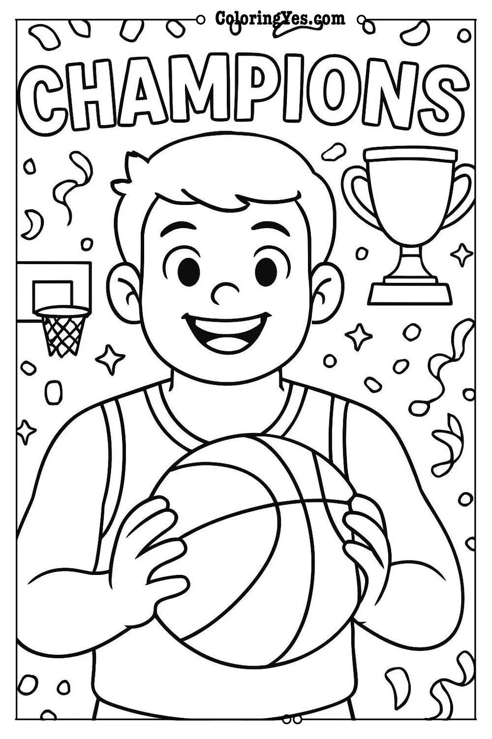 basketball championship coloring page