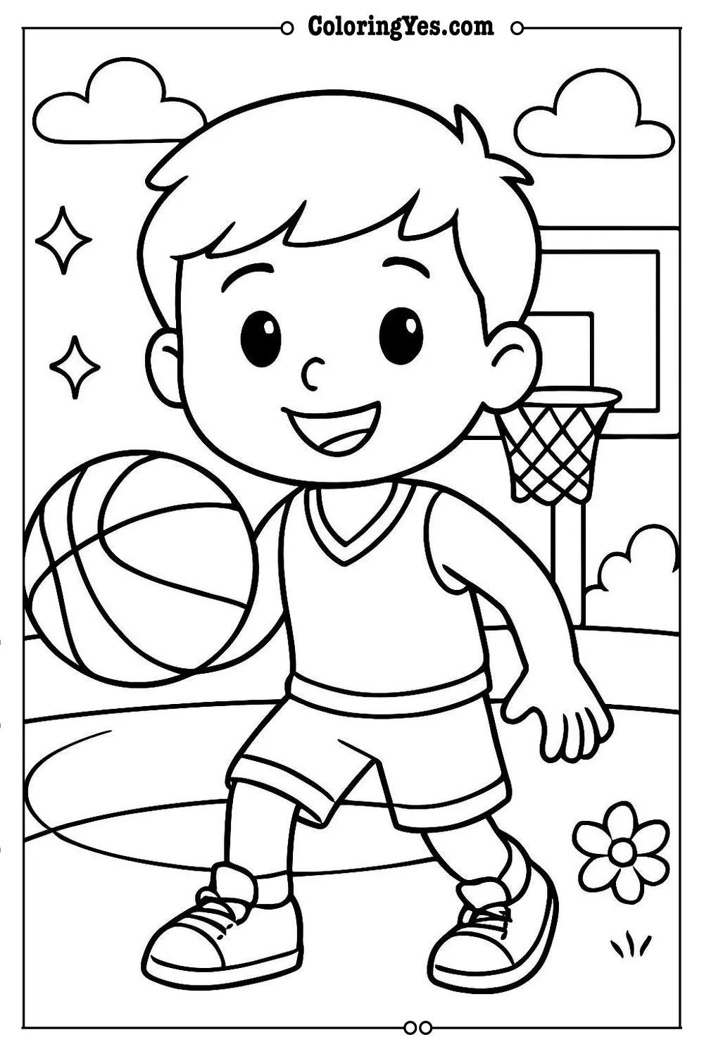 basketball court coloring page