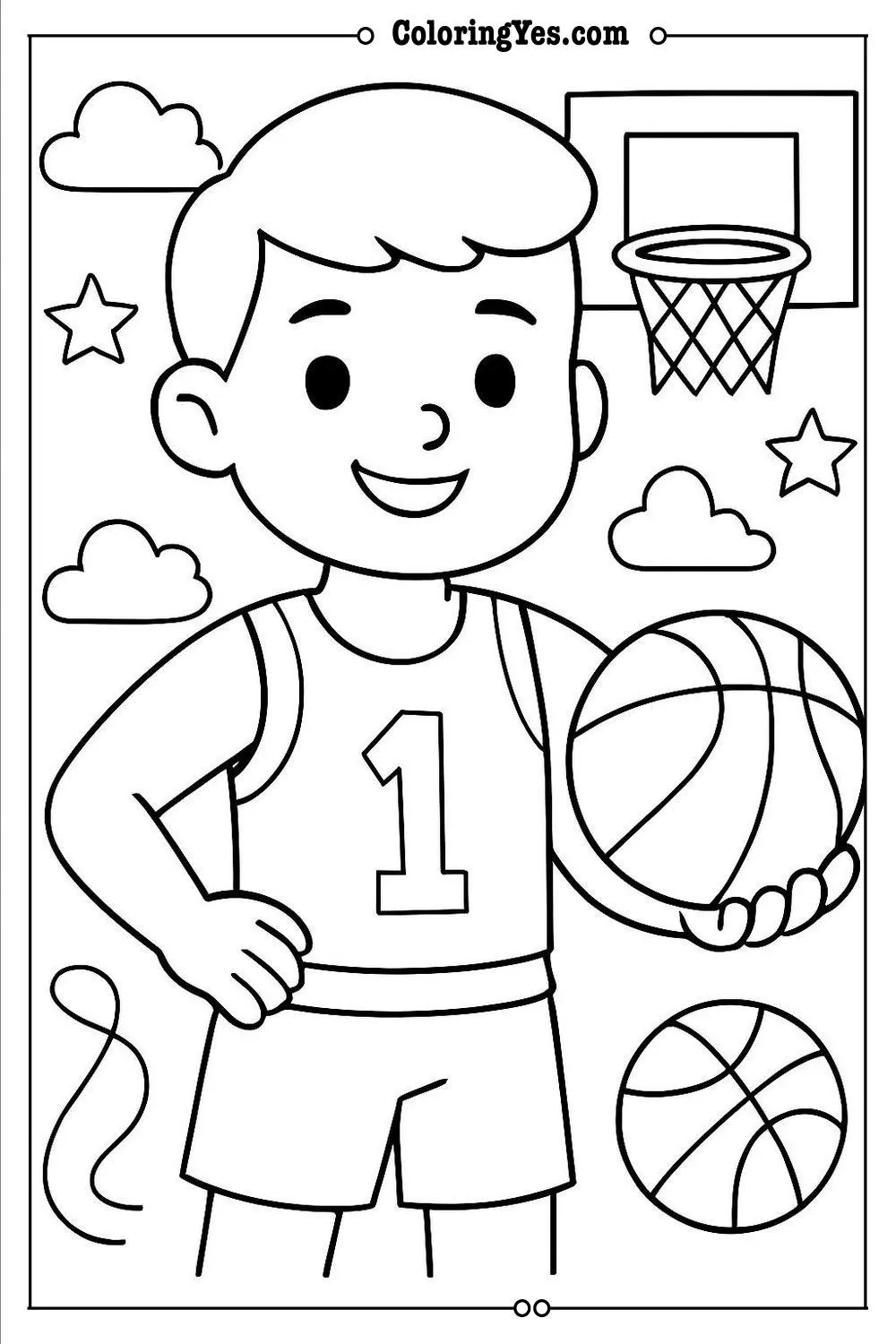 basketball game coloring page