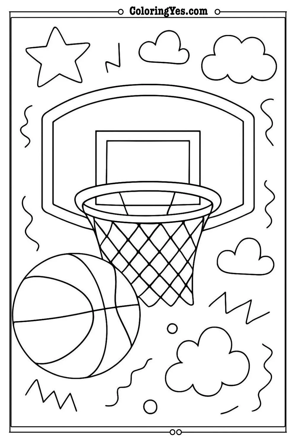 basketball hoop coloring page