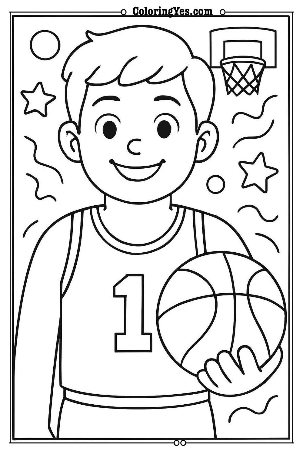 basketball jersey coloring page