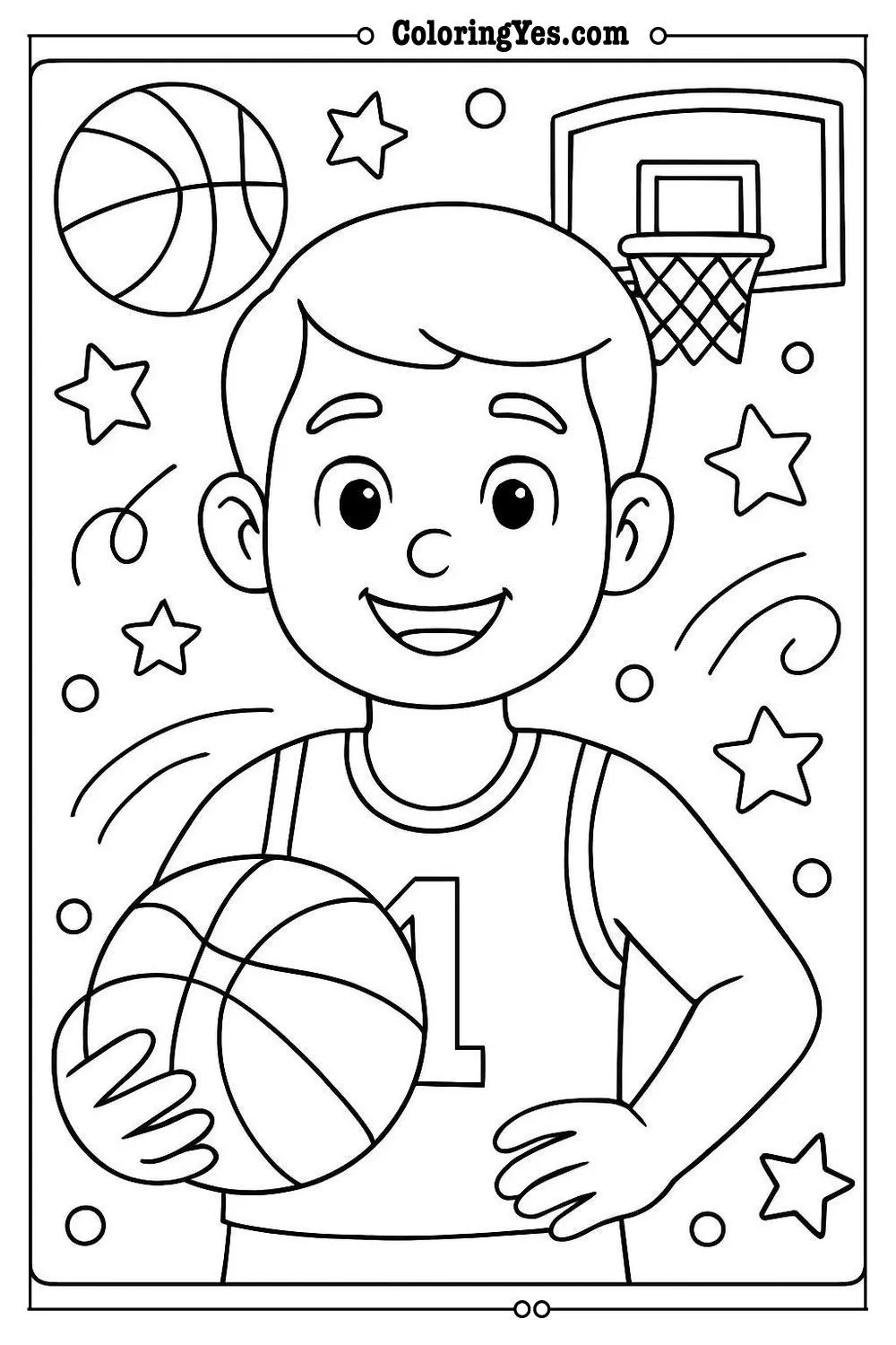 basketball team coloring page