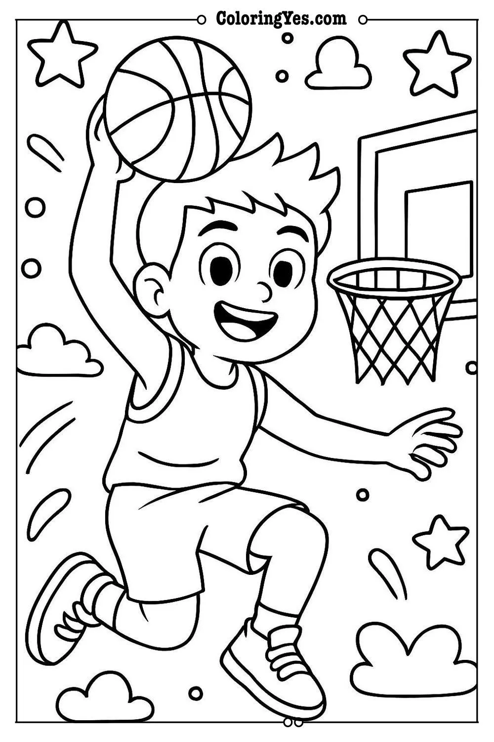 slam dunk coloring page