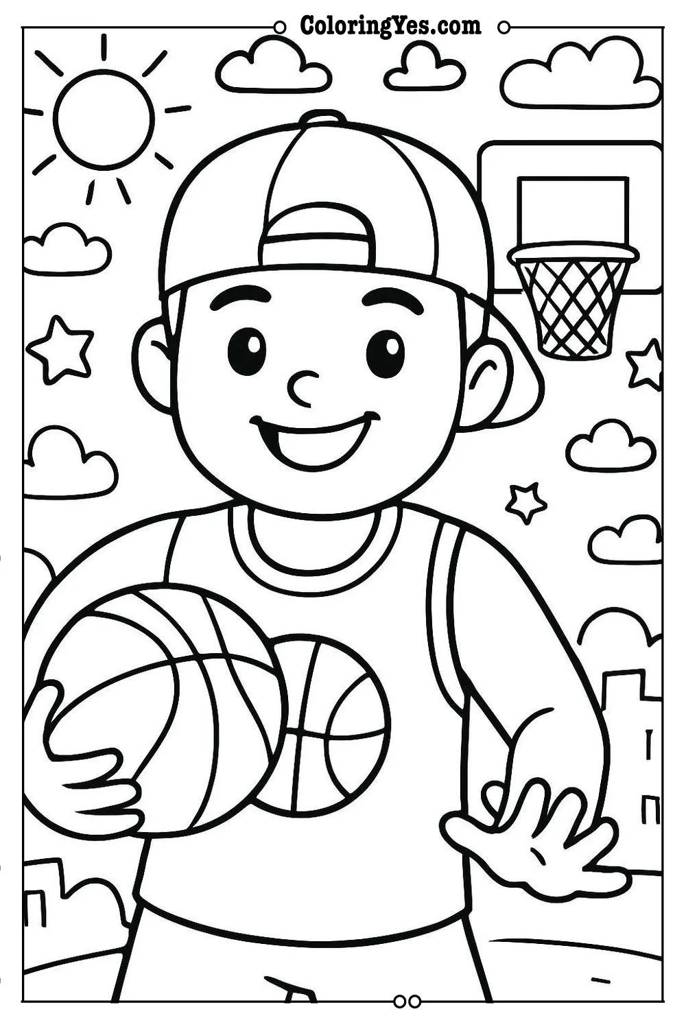 street basketball coloring page