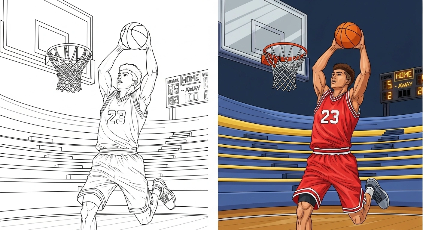 Basketball coloring pages