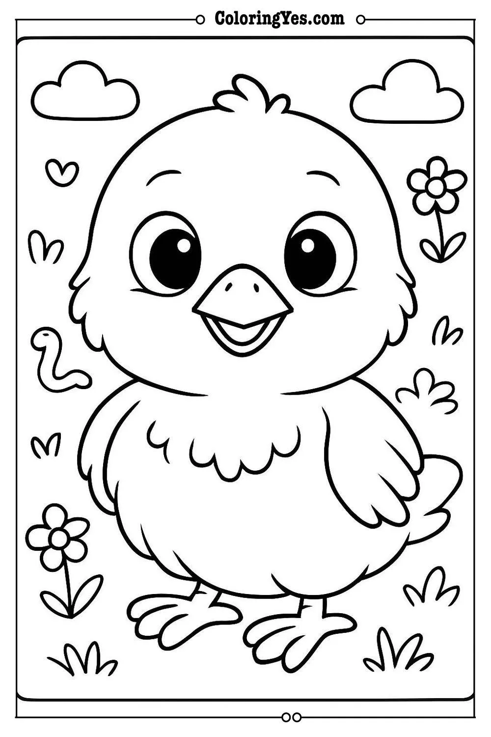 baby bird coloring page