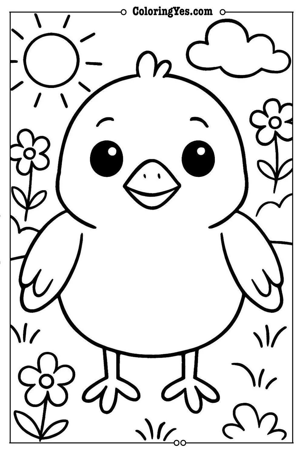 cute bird coloring page
