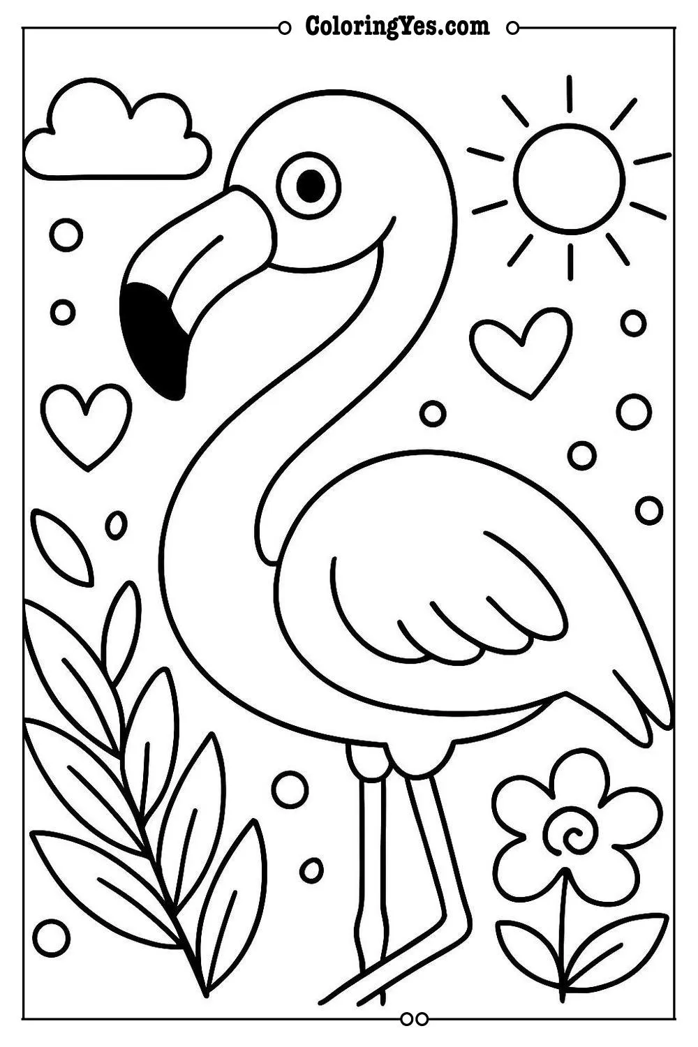 flamingo coloring page