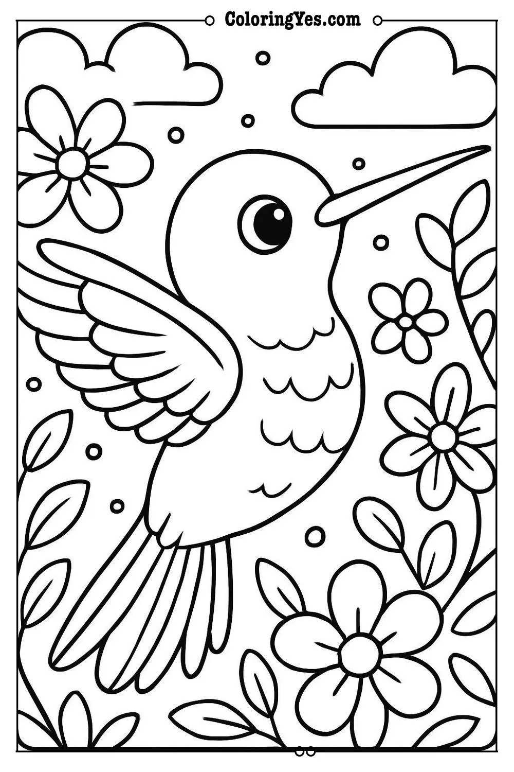 hummingbird coloring page