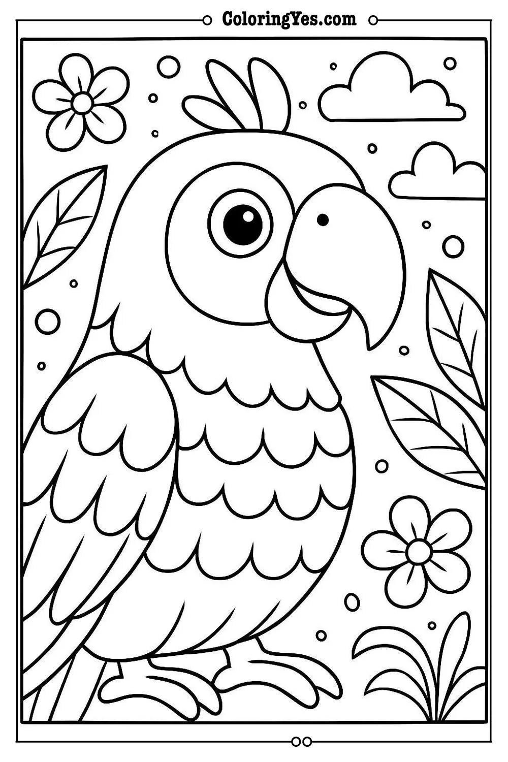 parrot coloring page