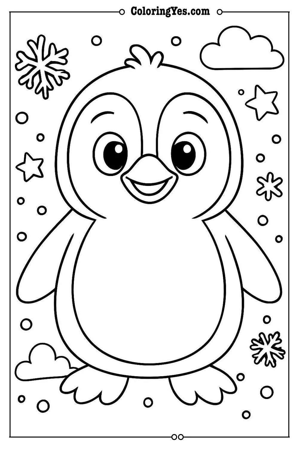 penguin coloring page