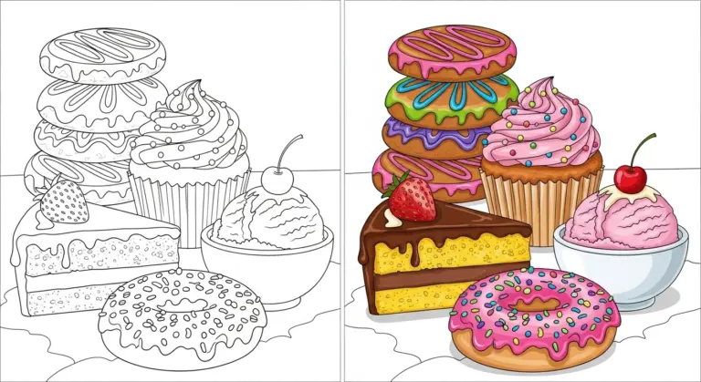 Dessert coloring pages