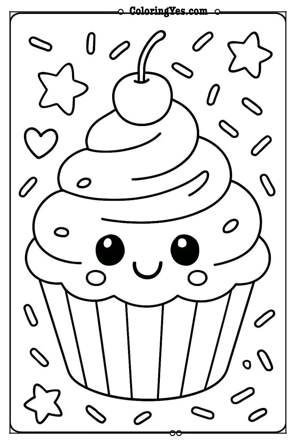 cupcake coloring page