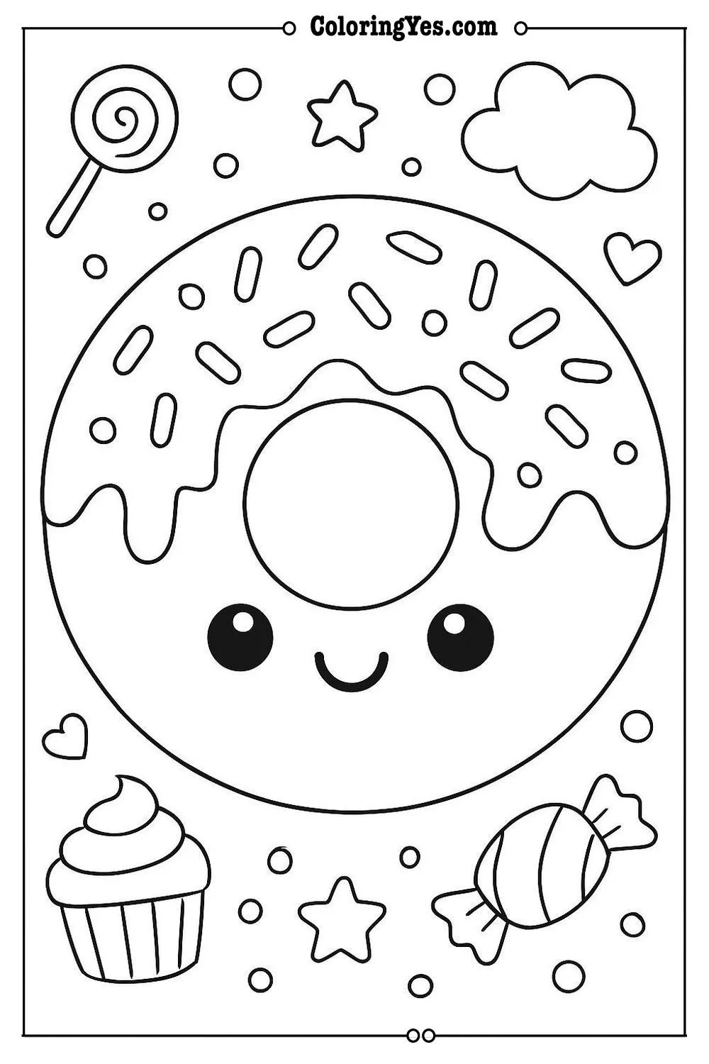 donut coloring page