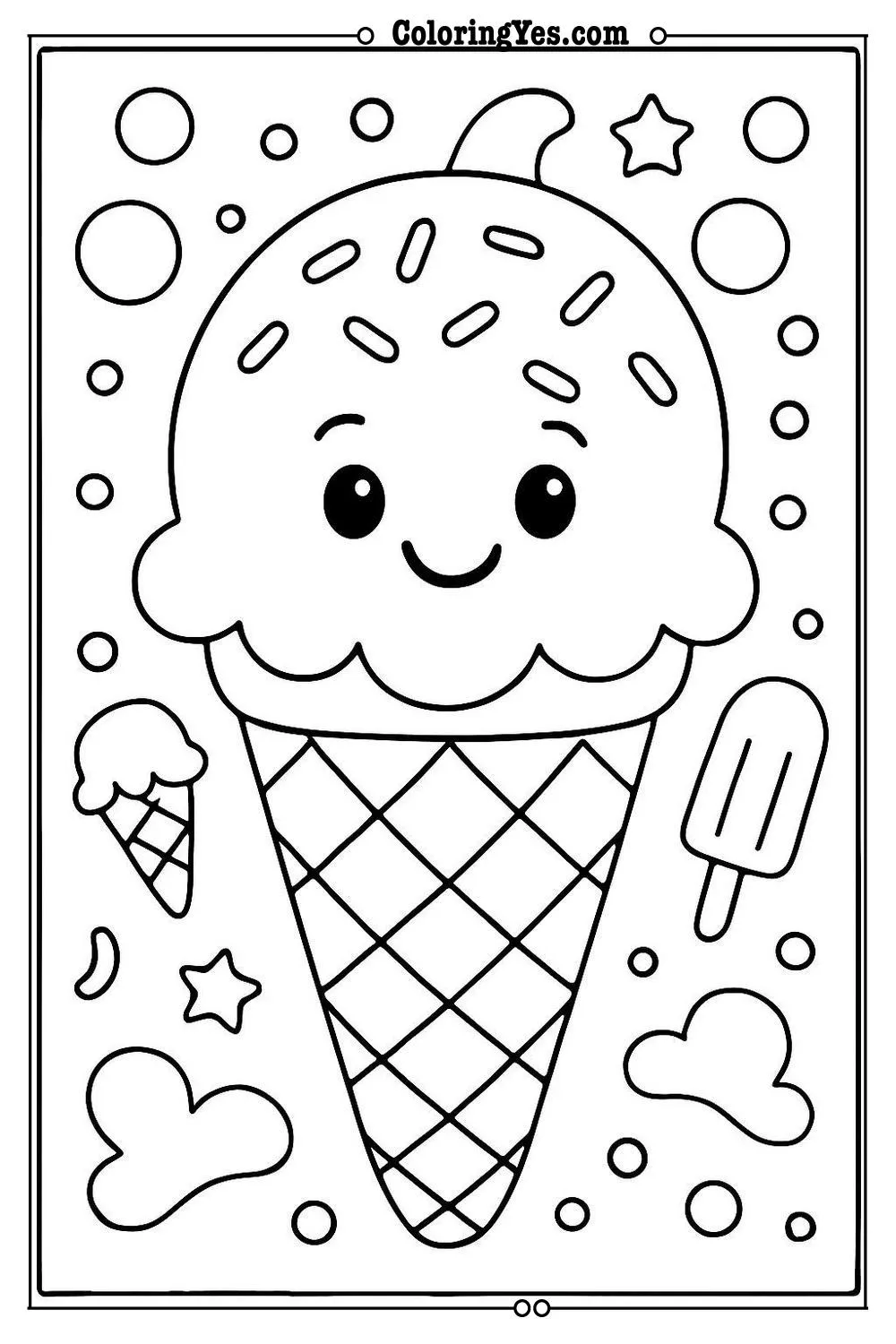 ice cream coloring page