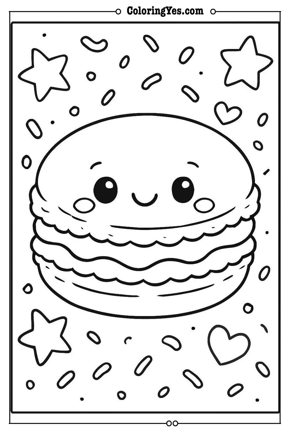 macaroon coloring page