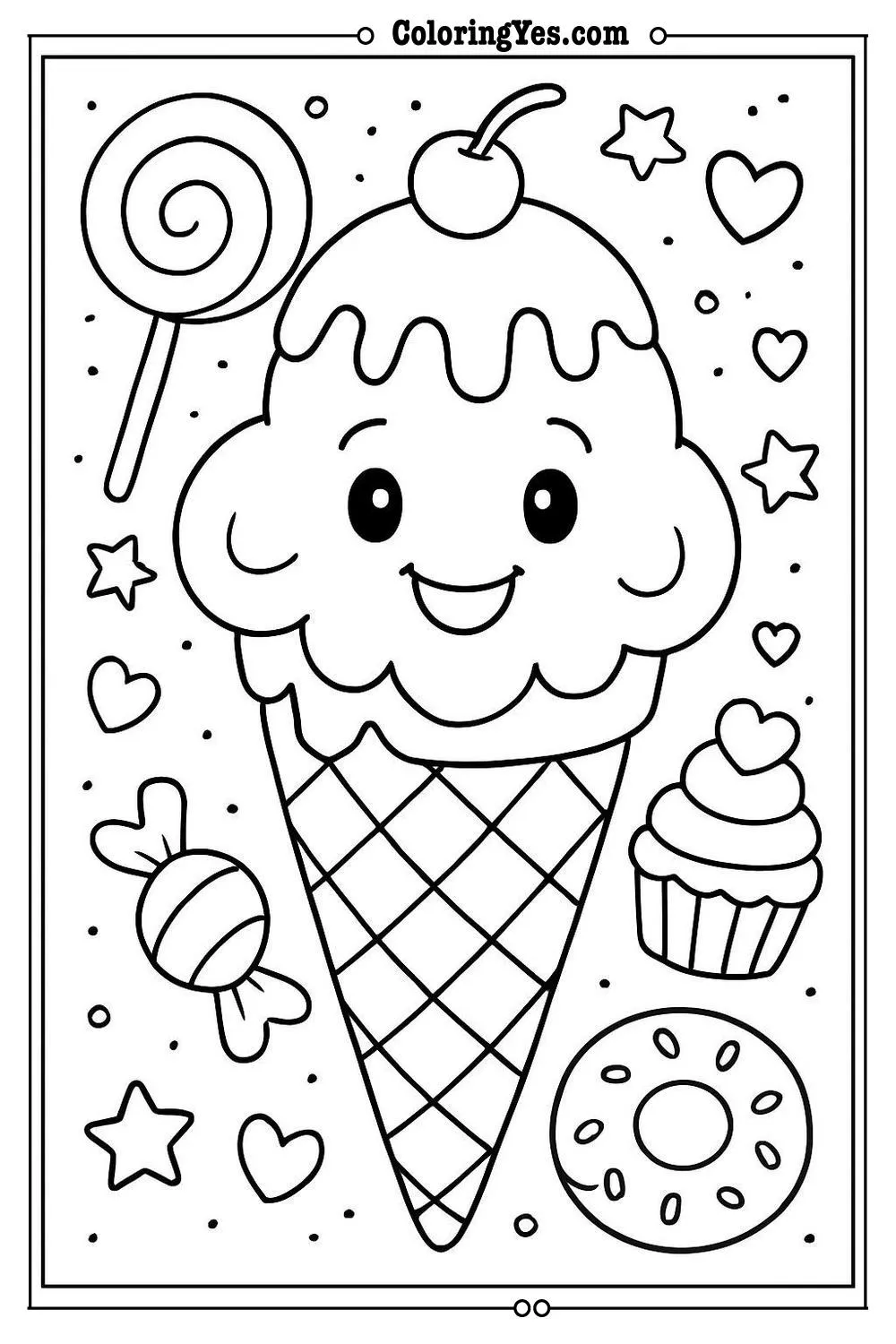 sweet treats coloring page