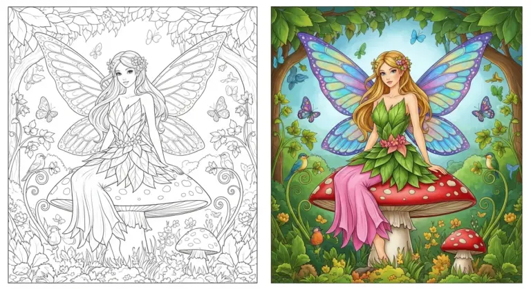Fairy coloring pages