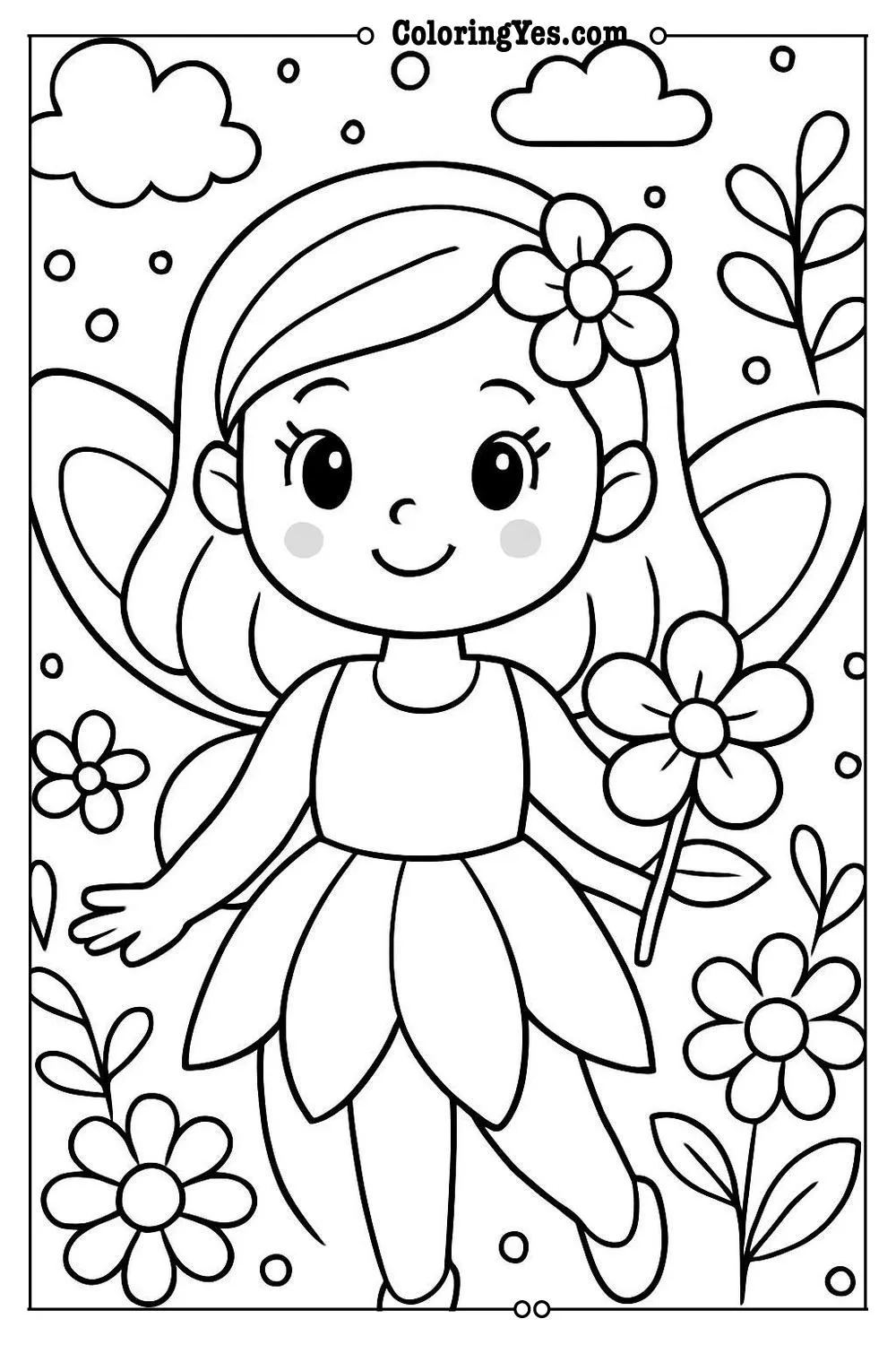 flower fairy coloring page