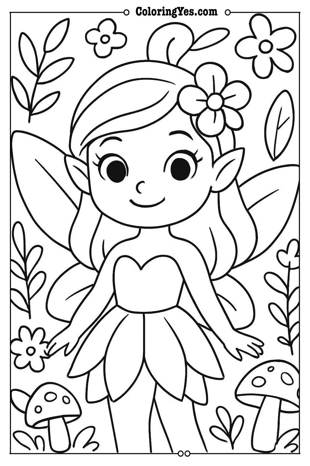 forest fairy coloring page