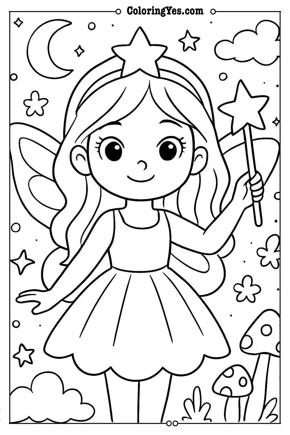magical fairy coloring page