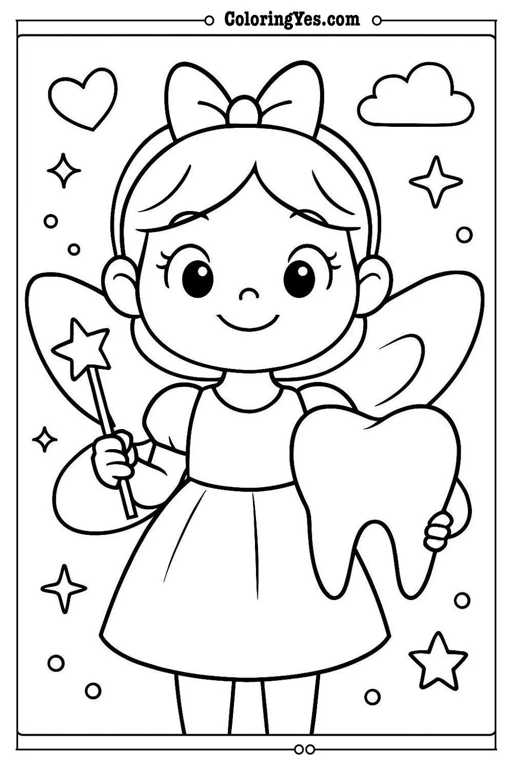 tooth fairy coloring page