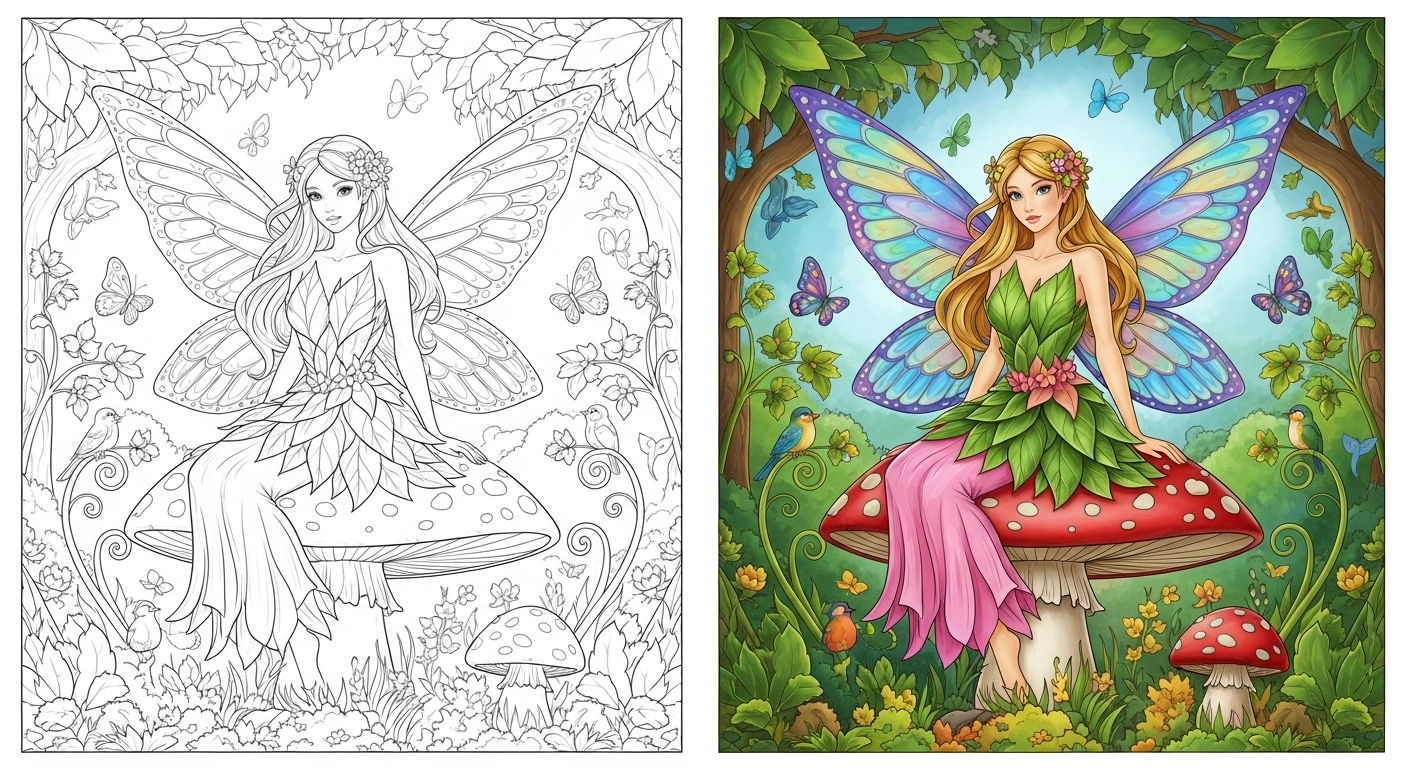 Fairy coloring pages