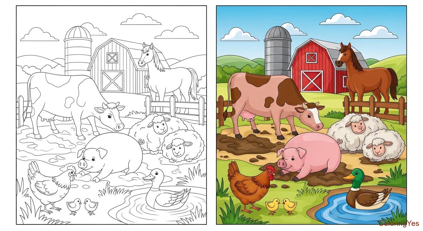 Farm animal Coloring Pages