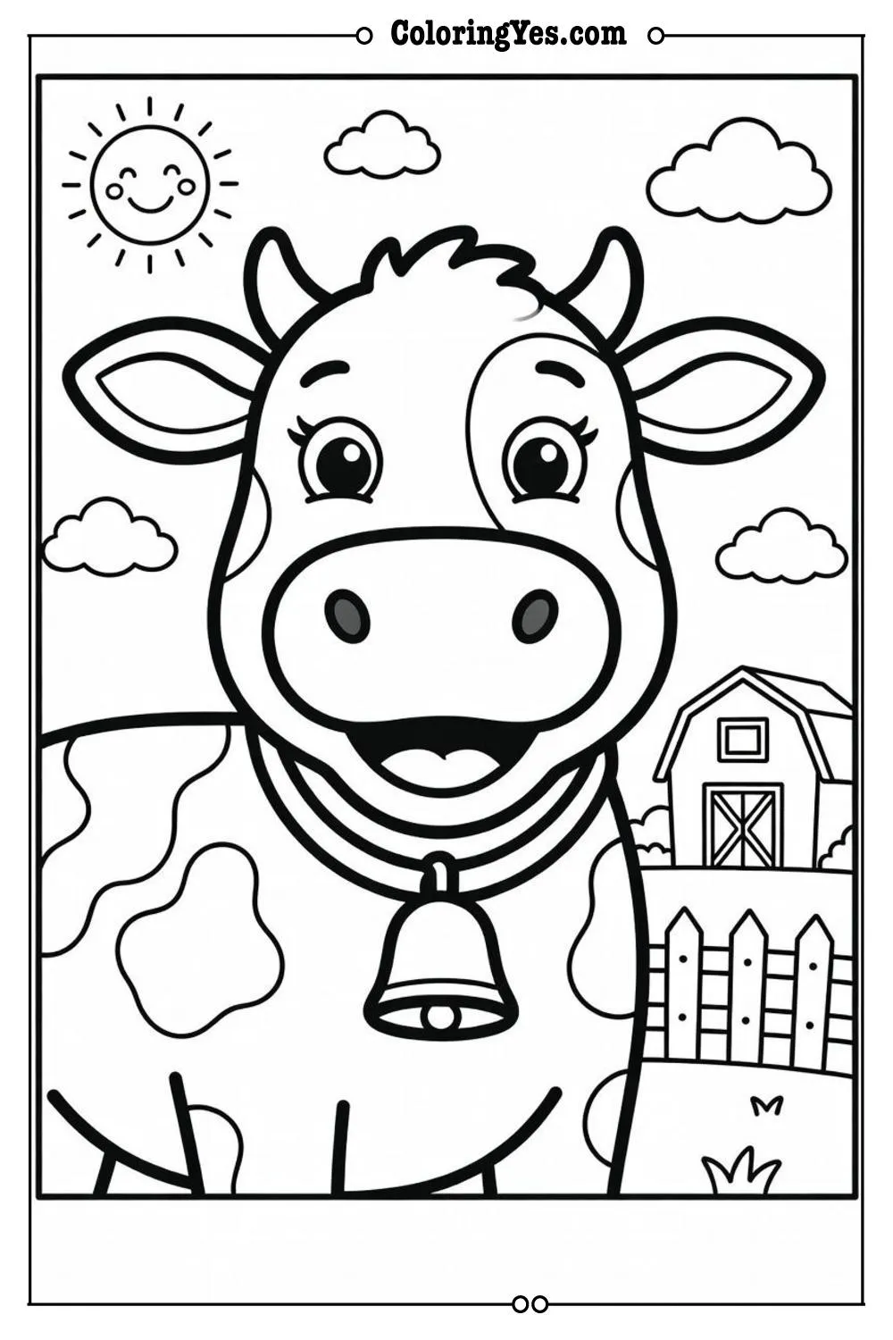 farm animal coloring page easy for toddlers