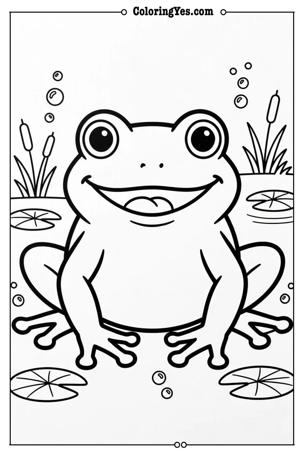 frog outline coloring page printable