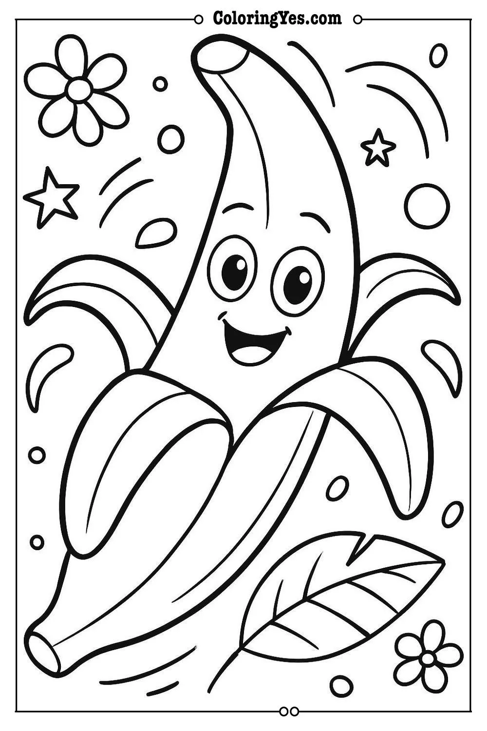 banana coloring page