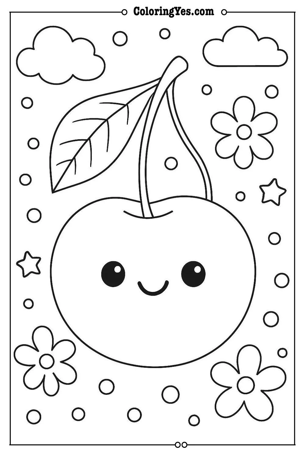 cherry coloring page
