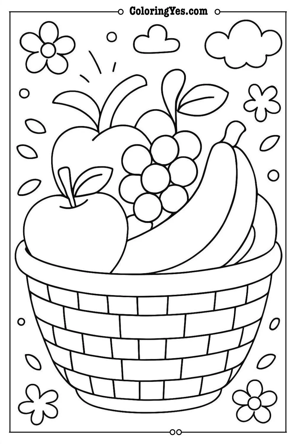fruit basket coloring page