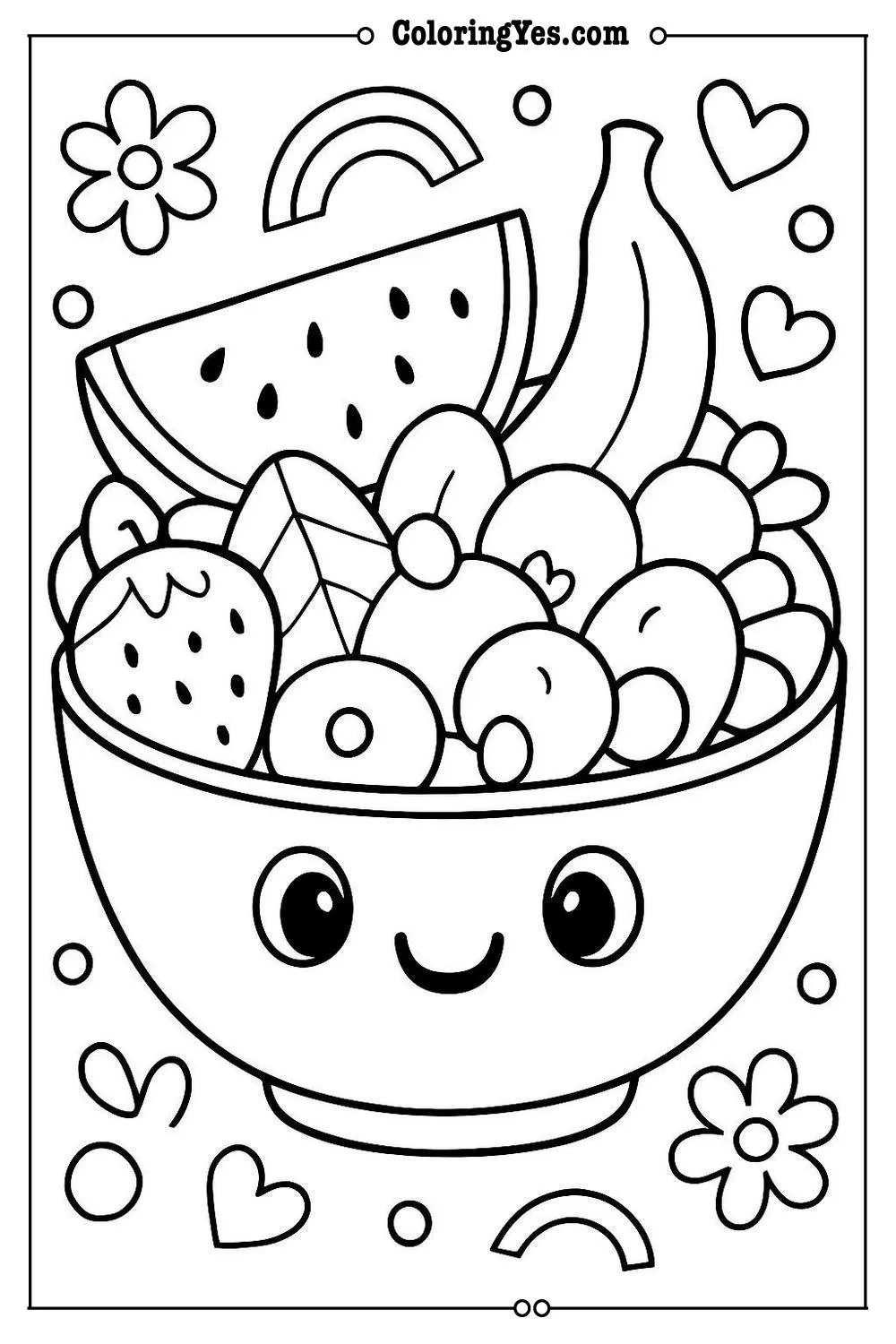 fruit salad coloring page