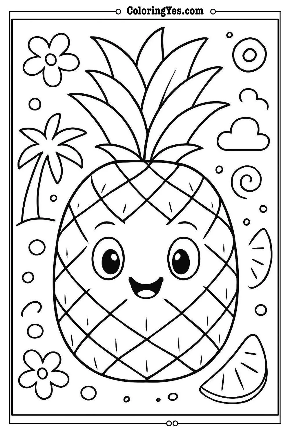 pineapple coloring page