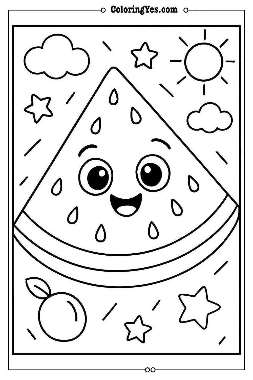 watermelon coloring page