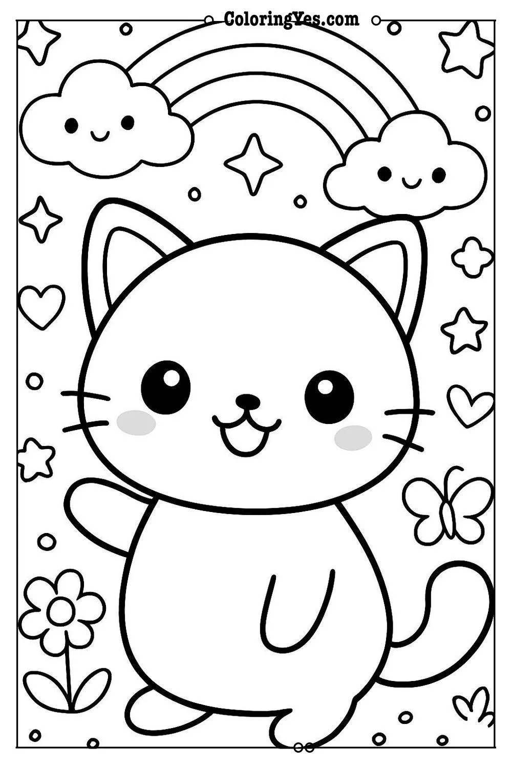 cute kawaii coloring page