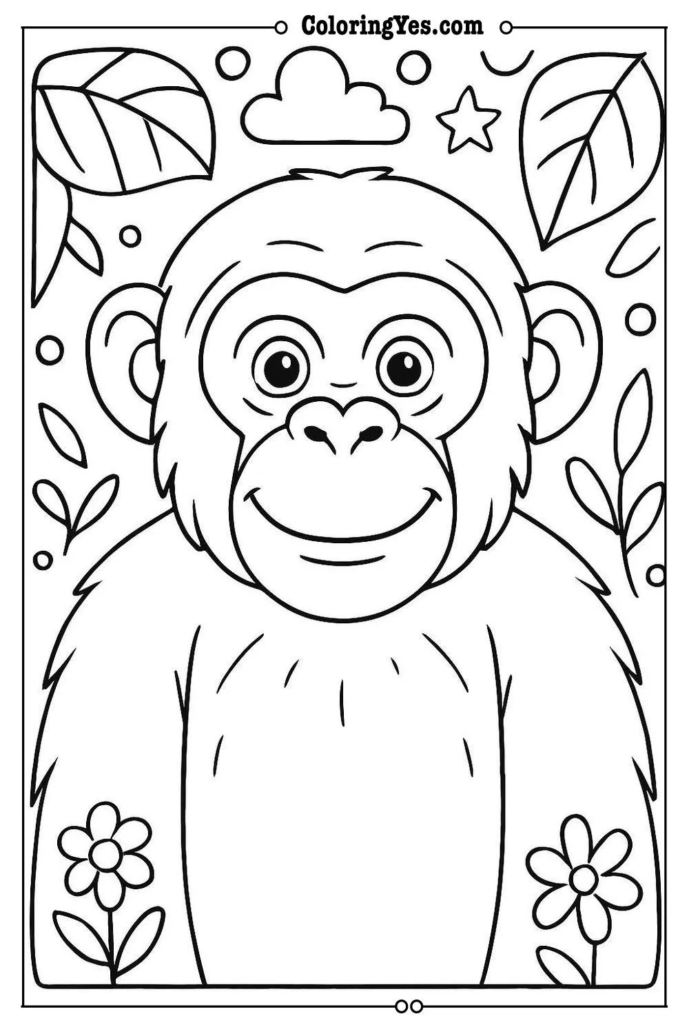 chimpanzee coloring page