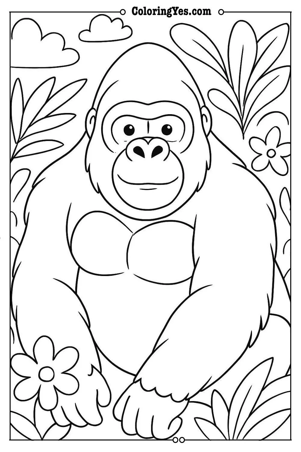 gorilla coloring page