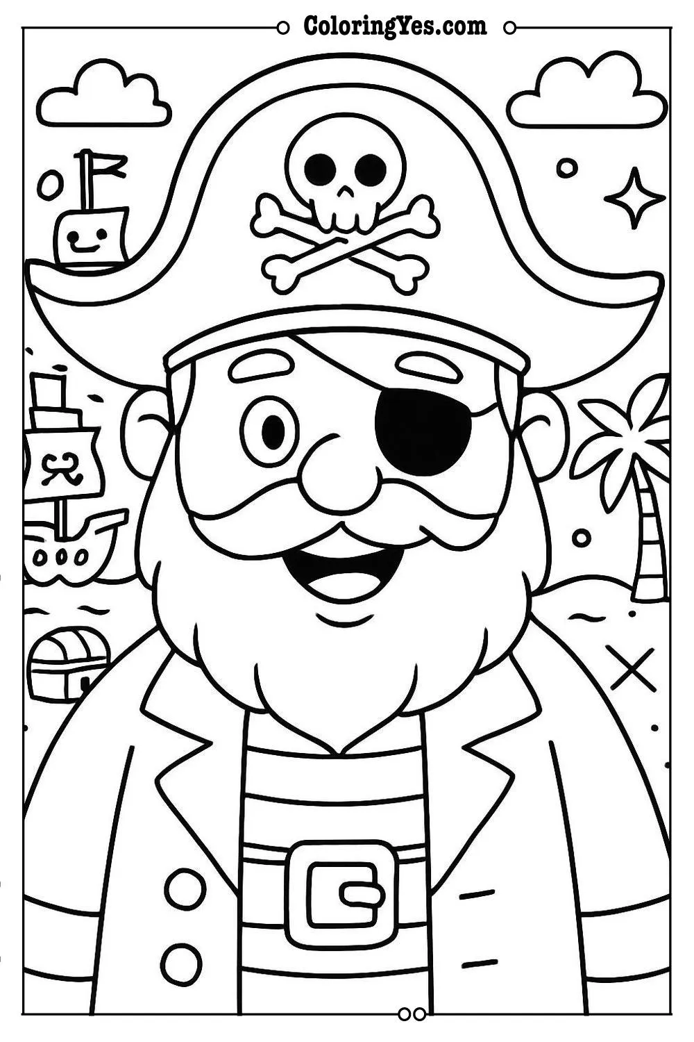 cartoon pirate coloring page